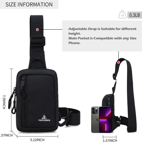 Small Crossbody Bag for Men Women Mini Sling Bag Travel Running Phone Daypack Cr - Picture 6 of 8